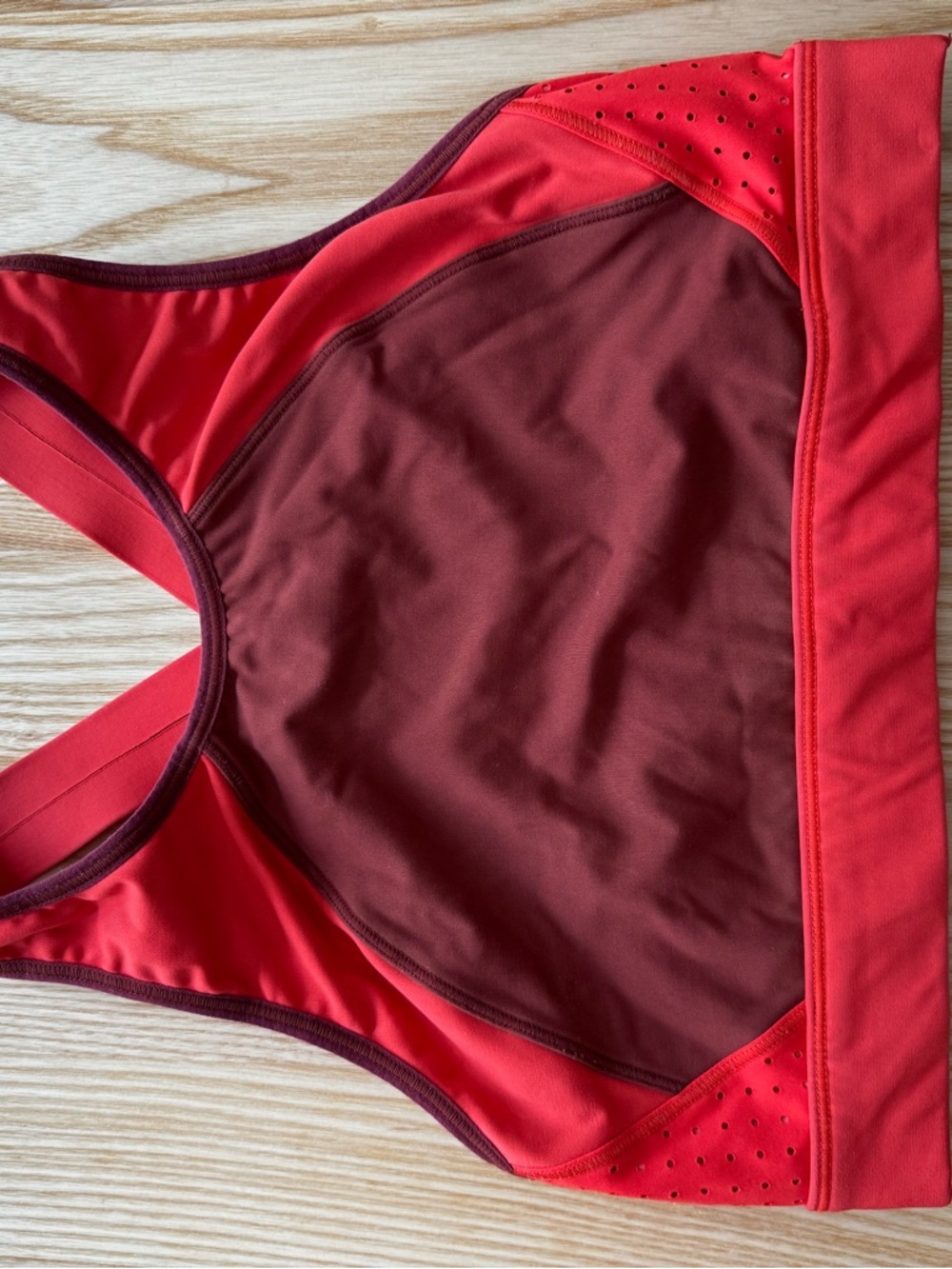 Athleta Red and Burgundy Performance Sports Bra